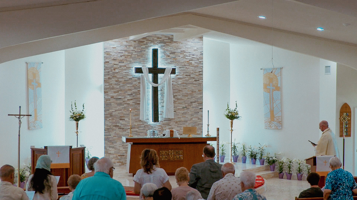 Worship service at Faith Lutheran Church in Pinellas County